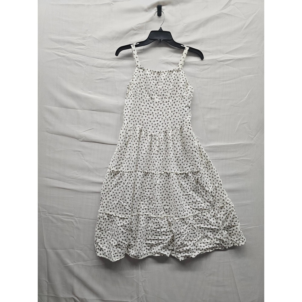 Cat & Jack Girls XL 14 Heritage Mini Floral Tiered Midi Dress Cream Brown NWT